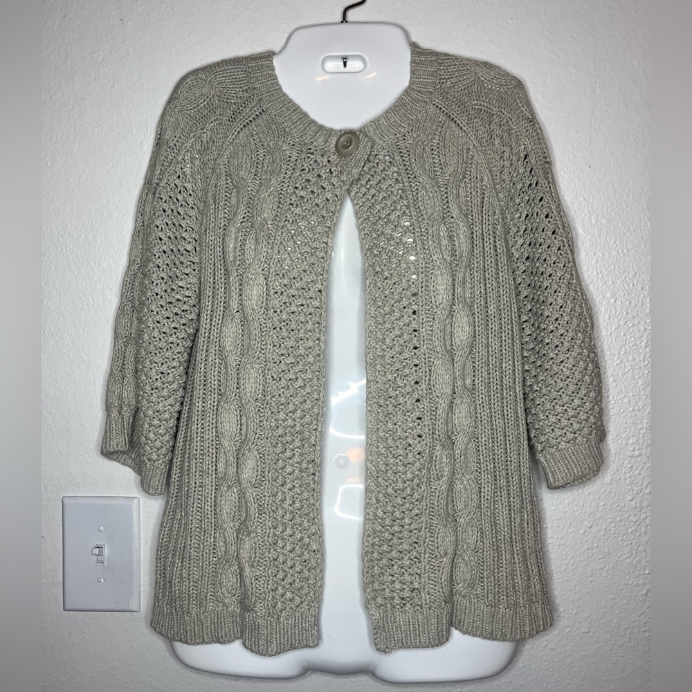 Leo & Nicole Open Front Cable Knit Cardigan Sweater – Size M - Picture 1 of 6